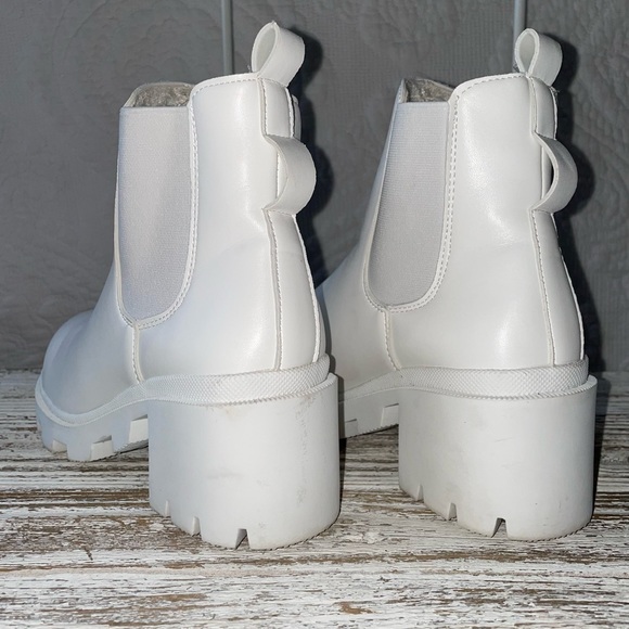 White Lug Sole Chelsea Boots - Picture 6 of 9